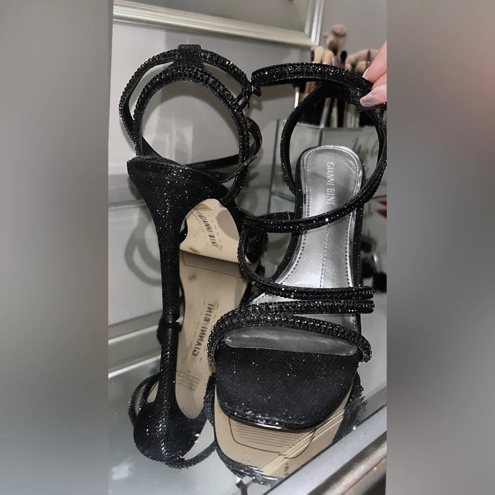 Gianni Bini Strappy Rhinestone Heels - Picture 3 of 6